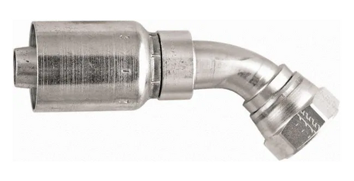 JB40LFSORM45-18-06 Jason Female DIN 3865 Swivel-Elbow Hydraulic Coupling 4078-1806, 24° Cone X 45° Elbow