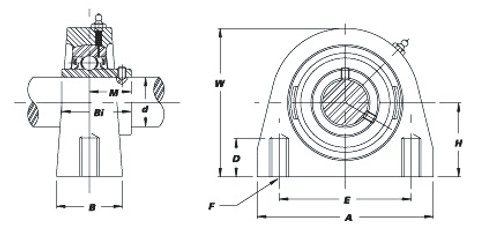 QJZ UCP204 Pillow Block Ball Bearing Mounted Unit