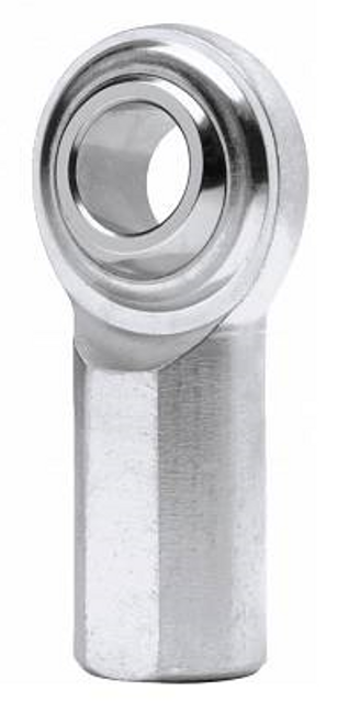 GFL6T, QA1 Stainless Steel Left Hand Rod End, 0.375" Shaft, 3/8-24 UNF-2B Female Thread
