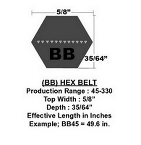 BB112 V-Belt Direct Fit for W-4M1052 Willmar Agriculture Tractor Belt