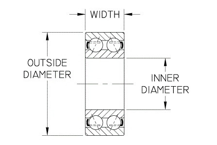 5200/C3 Double Row Angular Contact Bearing, 10MM Shaft