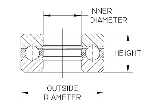911, 3-Piece Grooved Race Thrust Ball Bearing