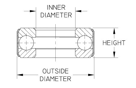 D17, 1-Piece Banded Thrust Ball Bearing