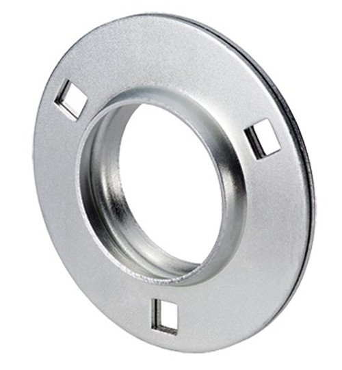 PF206 Zinc Plated Steel 3-Bolt Round Flangette Housings used in Light Duty Mounted Bearing Units