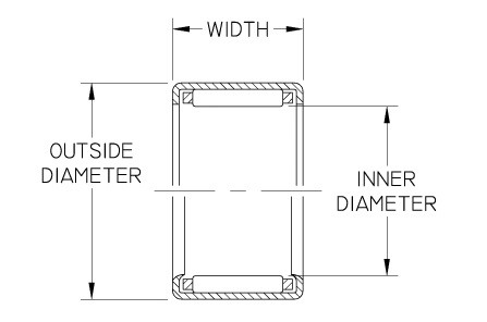 MR124 Needle Bearing, Outer Ring & Roller Assembly, 6.5" Bore