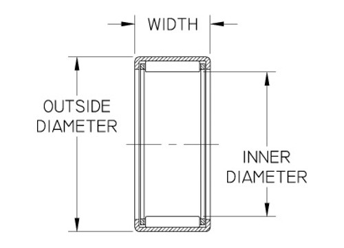 HK2010 Needle Bearing, Outer Ring & Roller Assembly, 20MM Bore