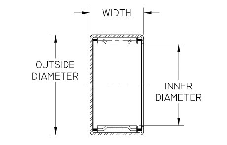 BK1812 Needle Bearing, Outer Ring & Roller Assembly, 18MM Bore