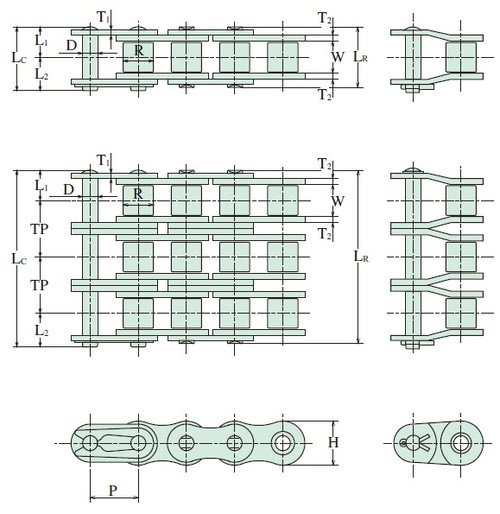12B-2 X 10FT Tritan ISO 12B Roller Chain British Standard, 10 FT/Box
