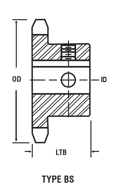 40BS22H X 1 7/16 Tritan 1-7/16" Finished Bore Roller Chain Sprocket for ANSI 40 Chain, 22 Teeth