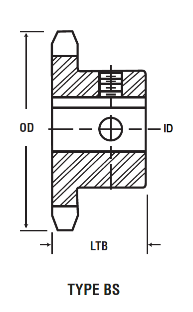 120BS10H X 1 Tritan 1" Finished Bore Roller Chain Sprocket for ANSI 120 Chain, 10 Teeth