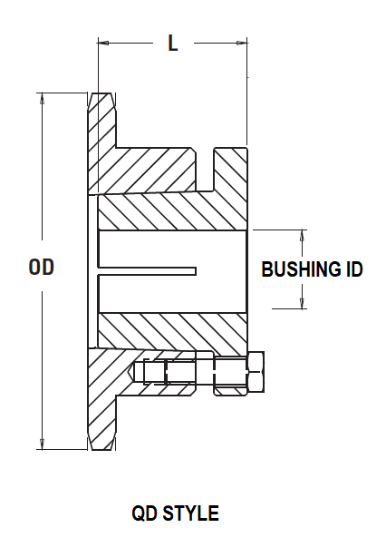 80SF25H Tritan SF QD® Bushing Roller Chain Sprocket for ANSI 80 Chain, 25 Teeth