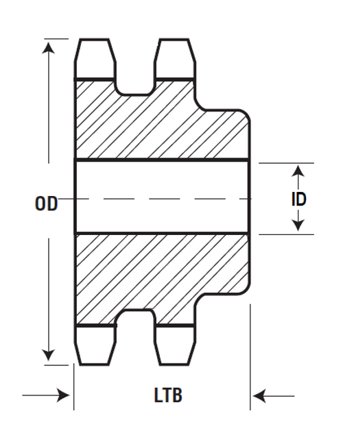 D80BS24H X 1 1/2 Tritan 1-1/2" Finished Bore Roller Chain Sprocket for ANSI 80 Chain, 24 Teeth