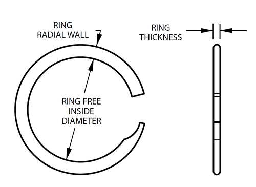 Smalley VS-131 Carbon Steel 1.255" I.D. 1-Turn External Spiral Retaining Ring