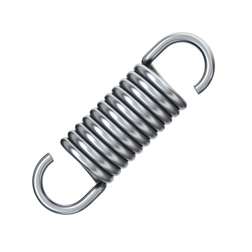DWX125N19 Oil Tempered Wire Extension Spring, 1.5" Diameter X 6" Inside Hook Length