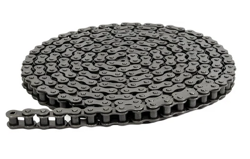 PTI 60-1 Single Pitch Standard Duty Carbon Steel ANSI, Roller Chain, 3/4 Inch Pitch, Riveted Pins, 1 Strand, 10 FT/Box