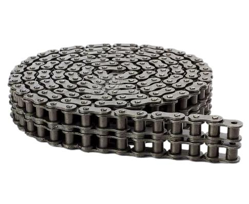 PTI 60-2 Single Pitch Standard Duty Carbon Steel ANSI, Roller Chain, 3/4 Inch Pitch, Riveted Pins, 2 Strand, 10 FT/Box