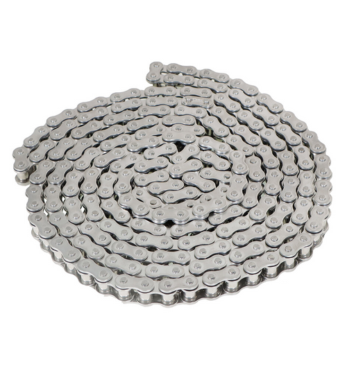 PTI 06B-1SS Single Pitch Standard Duty Stainless Steel ISO, Roller Chain, 9.525 MM Pitch, Riveted Pins, 1 Strand, 10 FT/Box