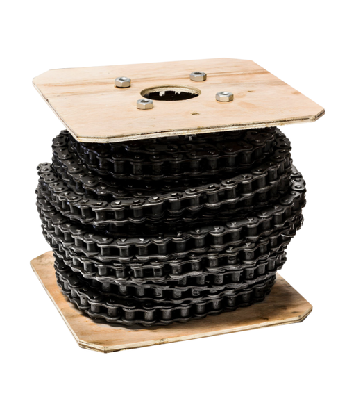 PTI 08B-1 Single Pitch Standard Duty Carbon Steel ISO, Roller Chain, 12.7 MM Pitch, Riveted Pins, 1 Strand, 100 FT/Reel