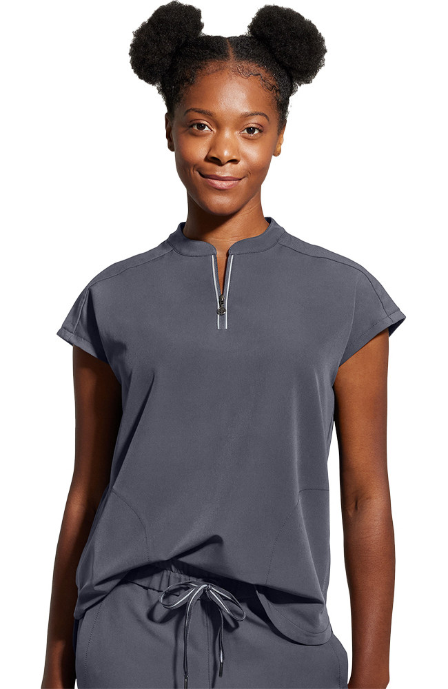 Sandy Zip Mandarin Collar