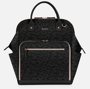 black leopard jacquard bag