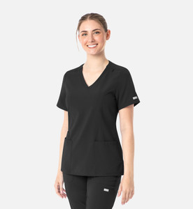 black scrub top