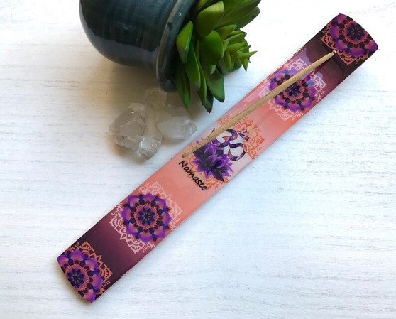 Namaste Wooden Printed Incense Holder Aum OM