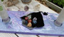 Hand Painted Meditation Table, Altar, Manifesting Board with Candles, Incense Holder, Resin and Crystals