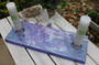 Hand Painted Meditation Table, Altar, Manifesting Board with Candles, Incense Holder, Resin and Crystals