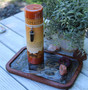 Candle Holder with Prosperity Candle Tigers Eye, Aura Quartz Geode and Labradorite Crystals