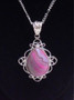 Pink Botswana Agate and Silver Plated Pendant Necklace by Imogen Designs 2016 Line