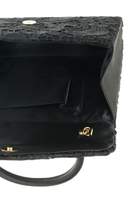 Lace Top Handle Clutch Bag 