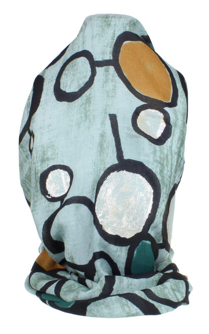 Round Colourful Pebbles Print Scarf