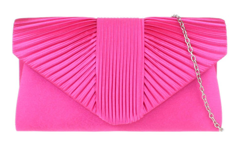 Women Pleated Satin Clutch Bag