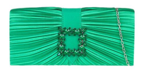 Womens Satin Pleated Clutch Bag