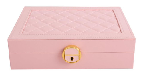 Womens Faux Leather Quilted Jewellery Box