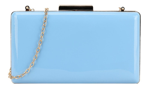 Womens Patent Hard Case Clutch Bag