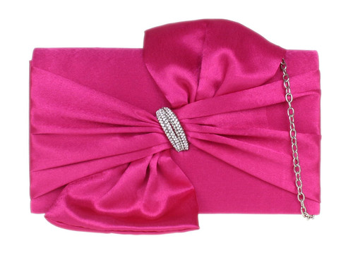 Womens Satin Clutch Bag with Chain Strap Evening Purse Weddings