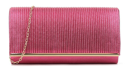 Womens Glitter Pleated Clutch Bag