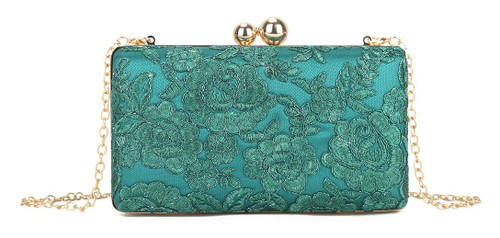 Womens Floral Lace Clutch Bag Rigid Evening Purse Wedding Events