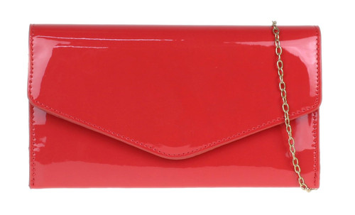 Womens Plain Glossy Clutch Bag (Style L2493)