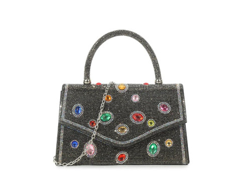 Womens Rhinestone Handbag Top Handle Evening Bag Chain Wedding