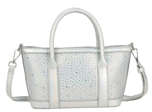 Womens Glitter Diamante Top Handle Bag