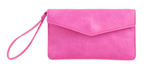 Womens Faux Leather Plain Envelope Wristlet Clutch Bag