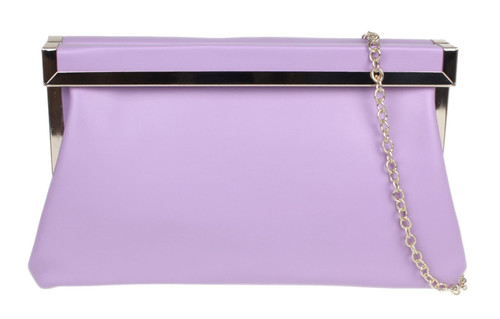 Womens Fold Over Metallic Frame Evening Clutch Bag
