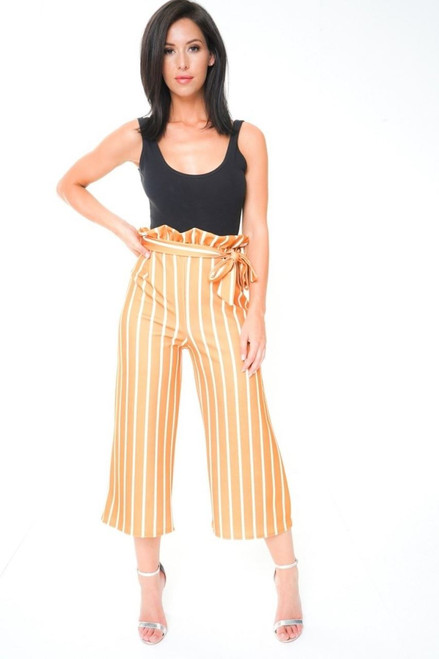 Paper Bag Striped Trousers