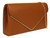 Metallic Frame Leather Clutch Bag