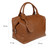 Womens Genuine Leather Plain Side Circle Hobo Handbag