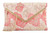 Womens Floral Brocade Satin Glitter Clutch Bag Gold Trim Medium