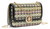 Womens Faux Leather Woven Clutch Bag with Gold Medallion Chain Strap