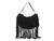 Womens Faux Suede Fringe Hobo Shoulder Bag with Tassel Trim